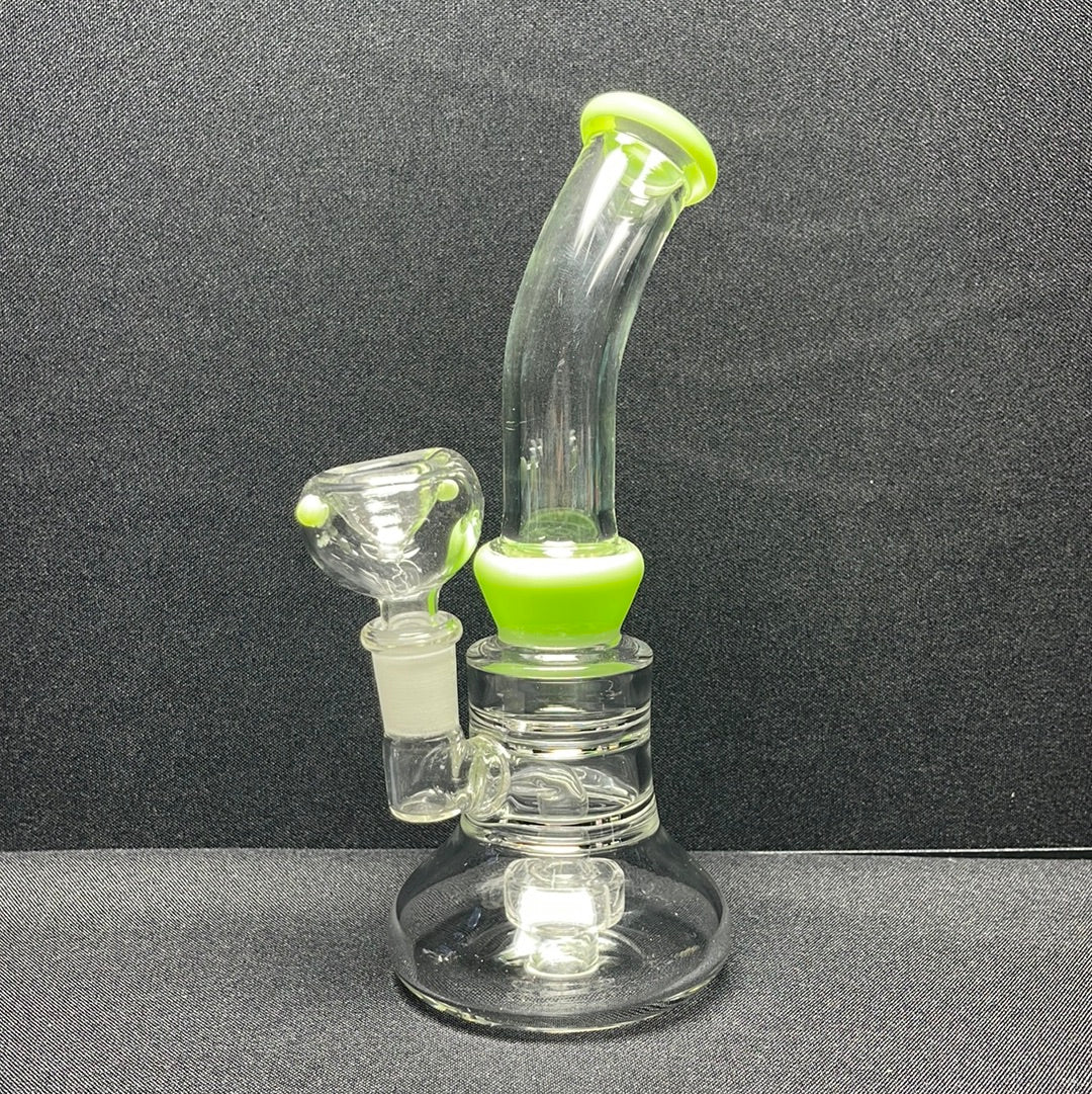 561 RKQG 8” slime color dab rig with shower head perc