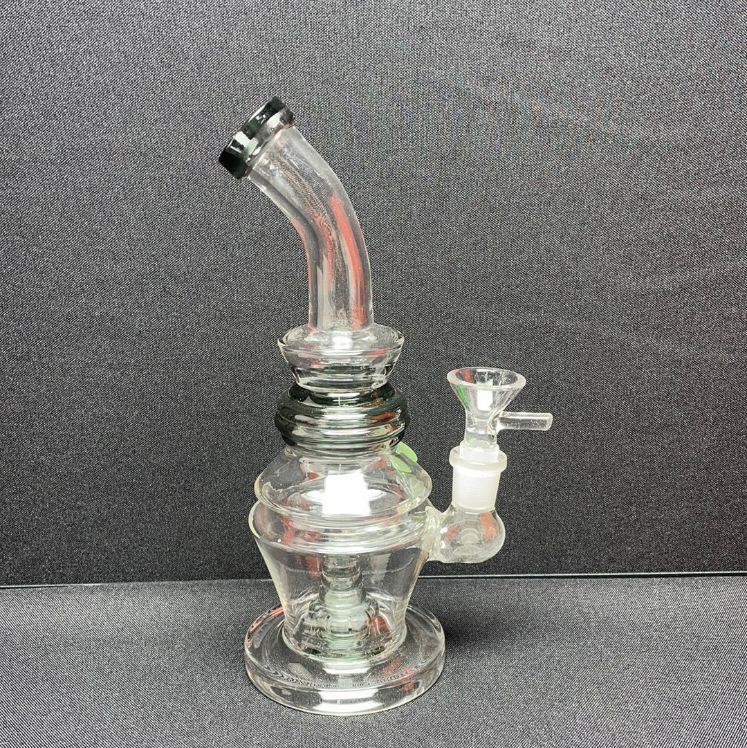 347 R1 10” oval shaped clear glass rig