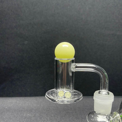 14MM Blender Quartz Banger with Glow in the dark pearls & carb cap set - QB108 - RK Quality Glass