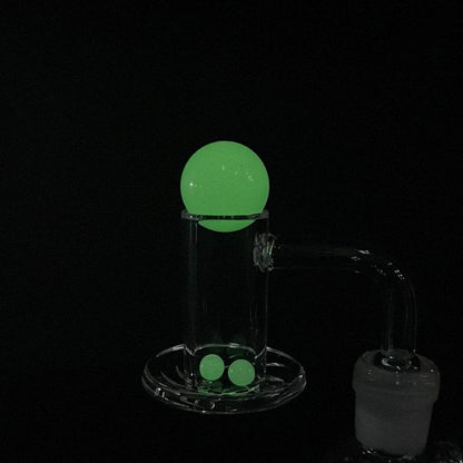 14MM Blender Quartz Banger with Glow in the dark pearls & carb cap set - QB108 - RK Quality Glass