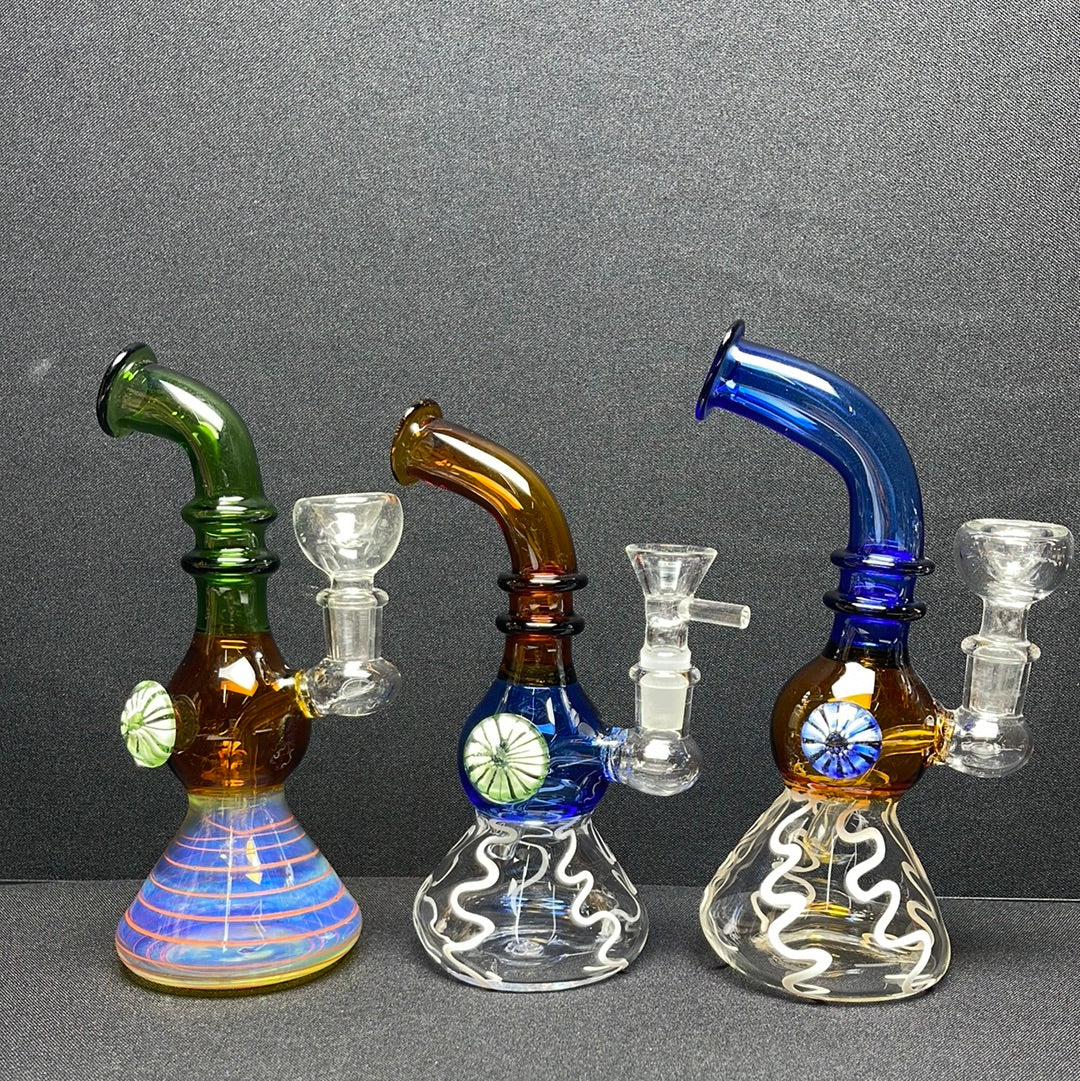 549 RKQG 10 locket attached color bent dab rig