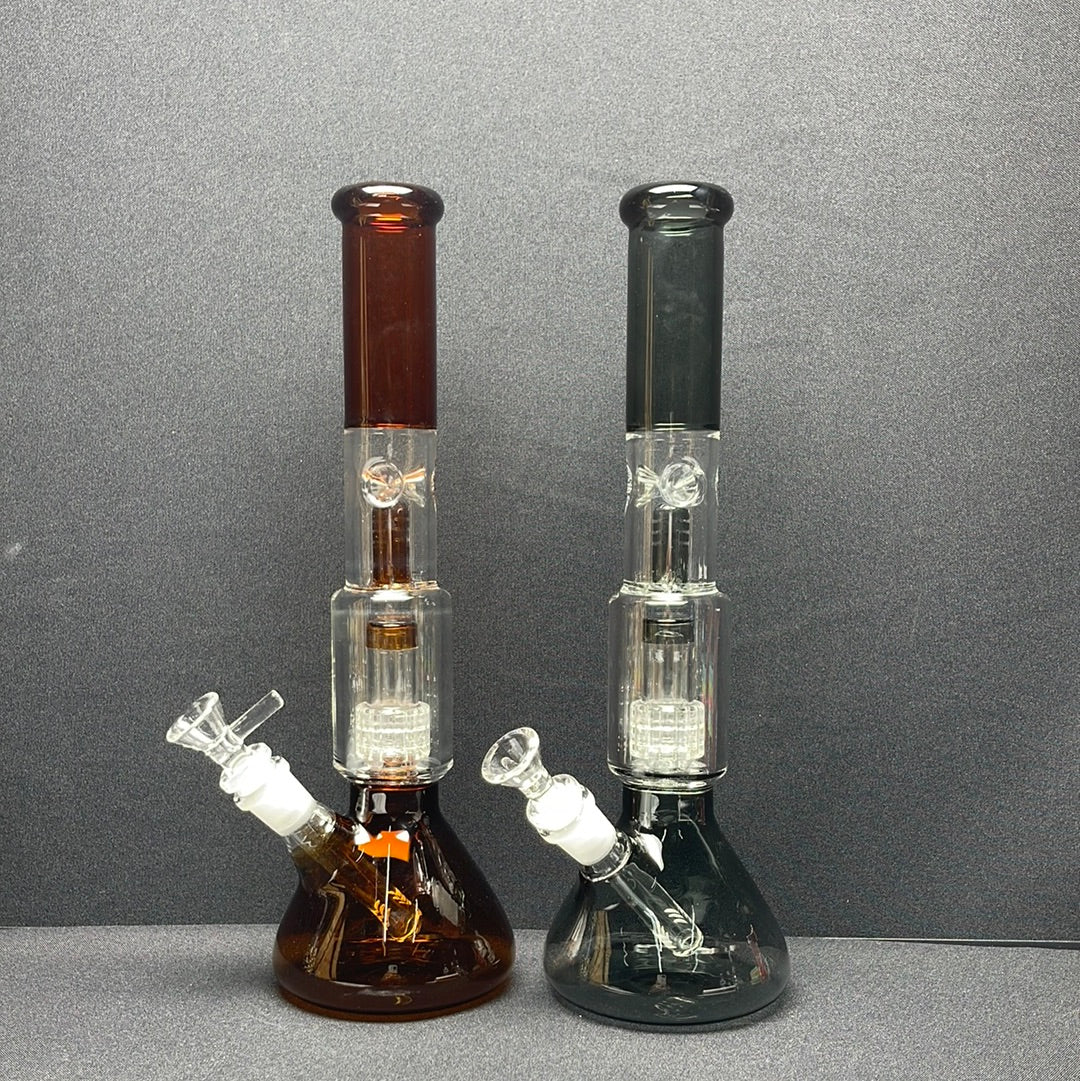 542 RKQG 24 12” double parc color beaker bong