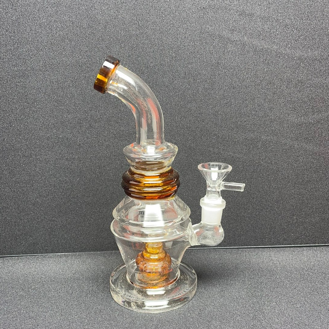 347 R1 10” oval shaped clear glass rig