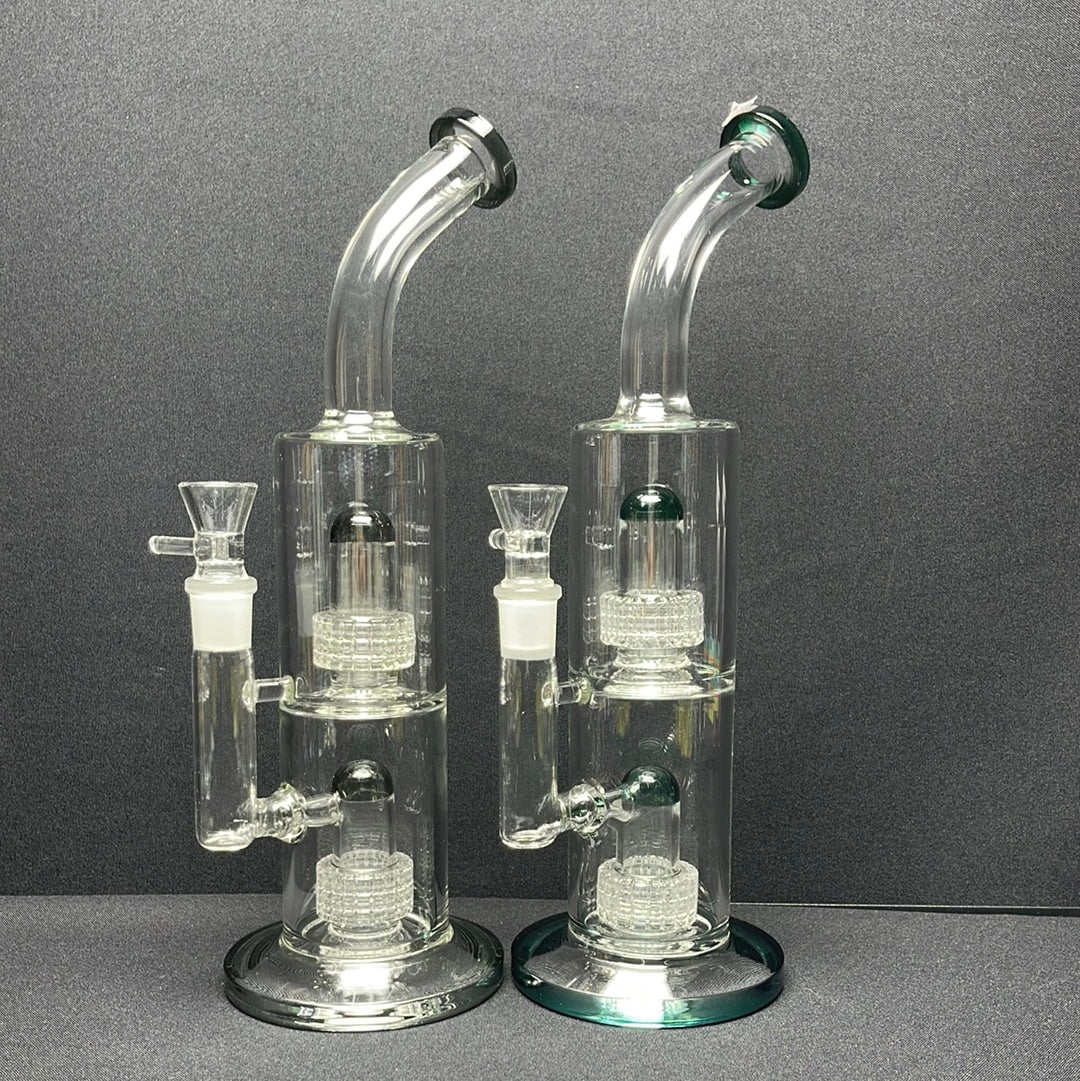 521 RKQG 14” double shower head bent dab rig