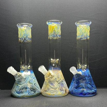 12” American made color art fumed Bkr bong - WP152 - RK Quality Glass