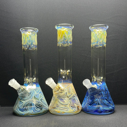 651 RKQG20 12” American made color art fumed Bkr bong