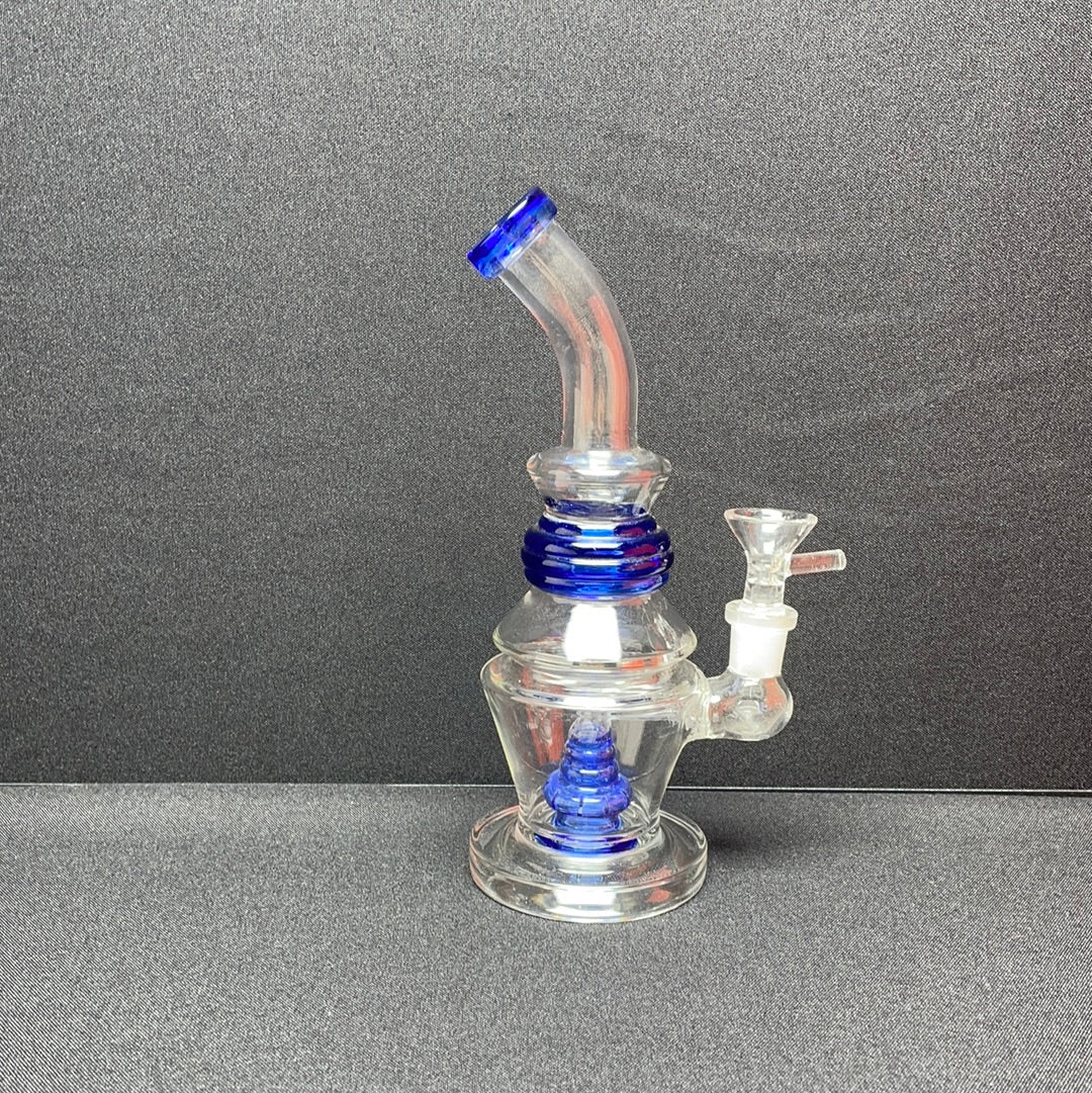 347 R1 10” oval shaped clear glass rig