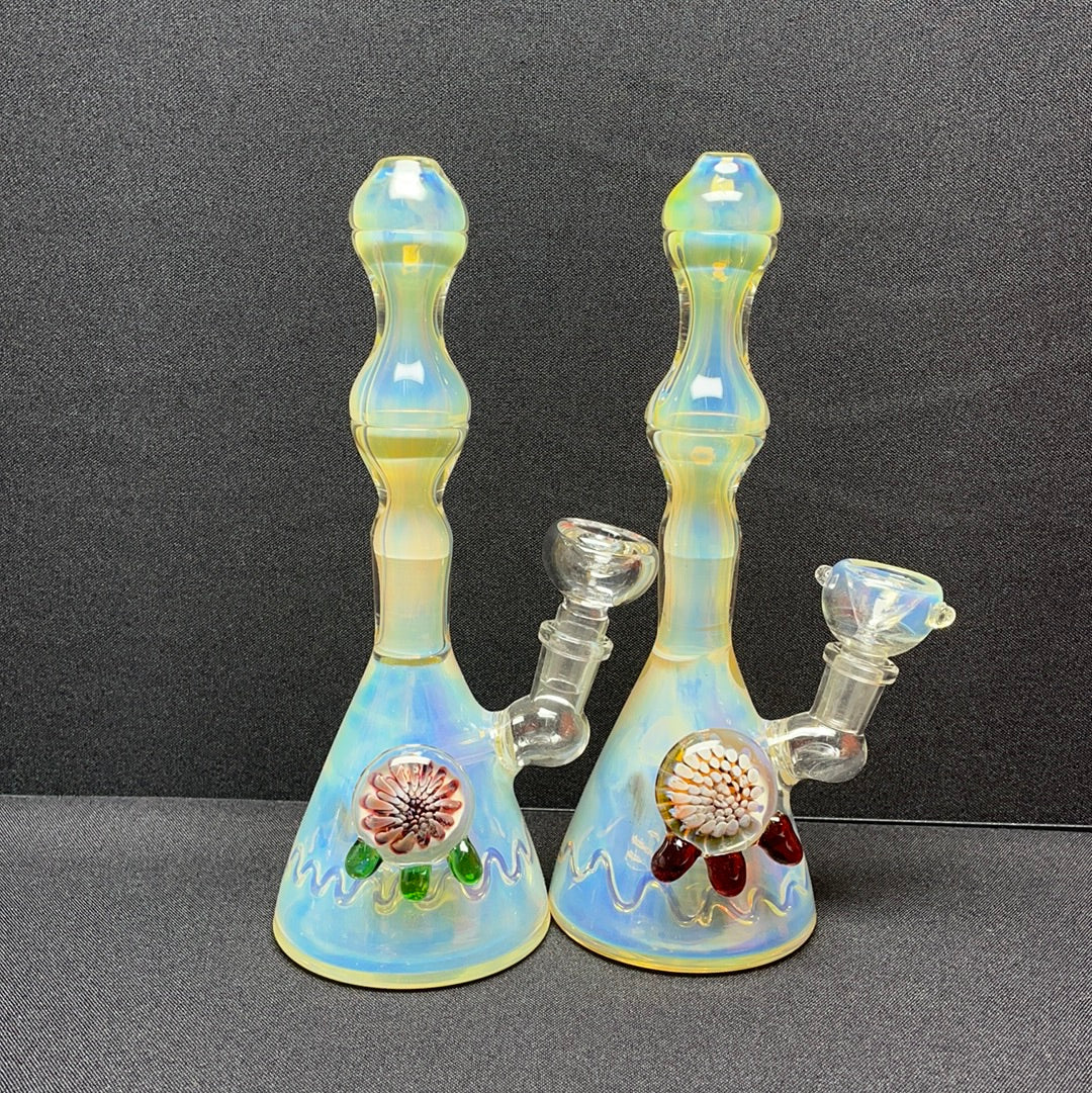 345 R22 8” fumed glass flower locket rig