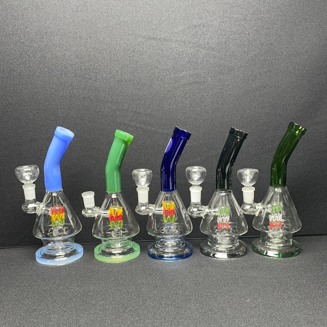 400 Rasta color shower head bent neck color tube rig