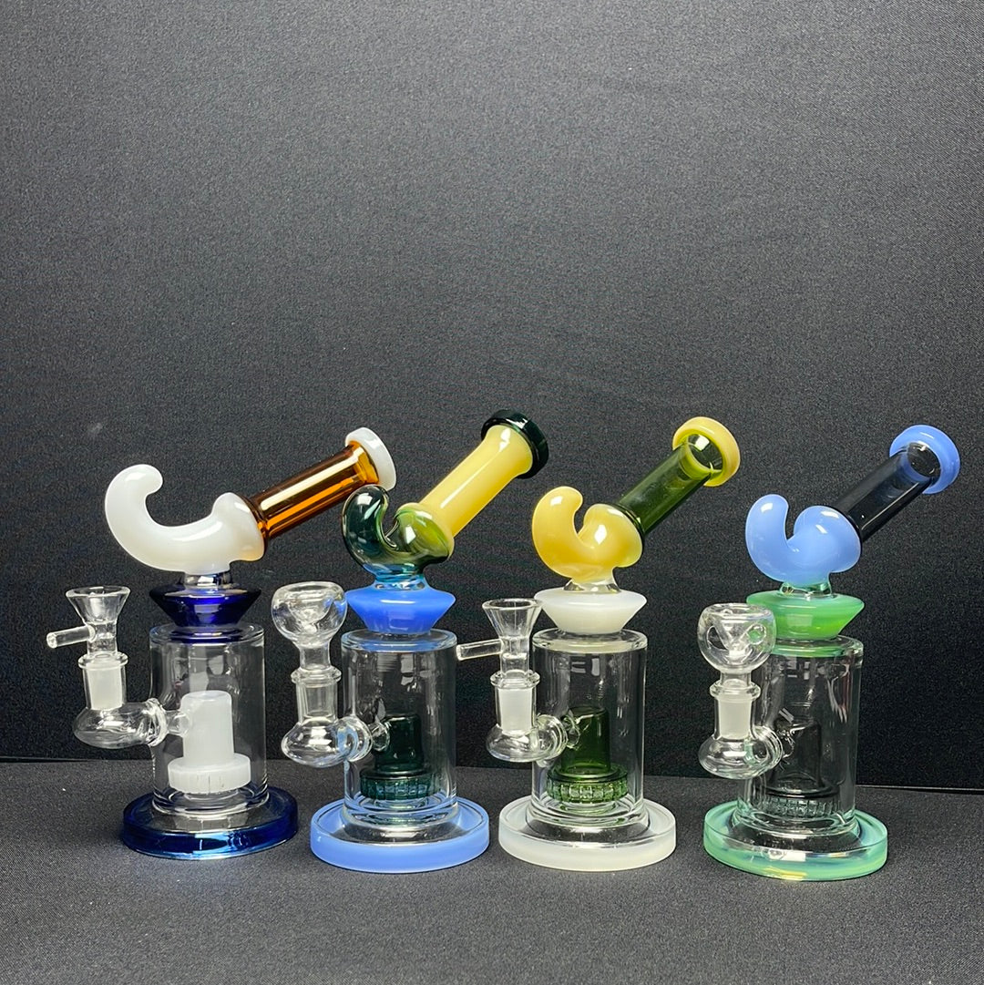 556 RKQG 15 8” shower head bent dab rig