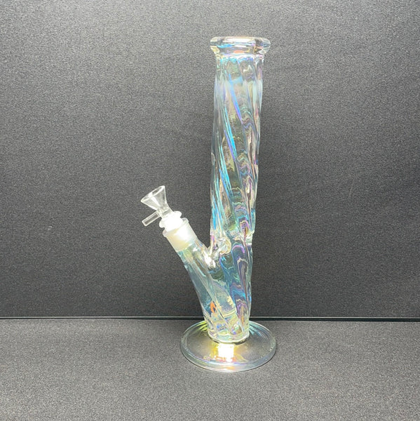 472 12” twisted rainbow color glass straight shooter