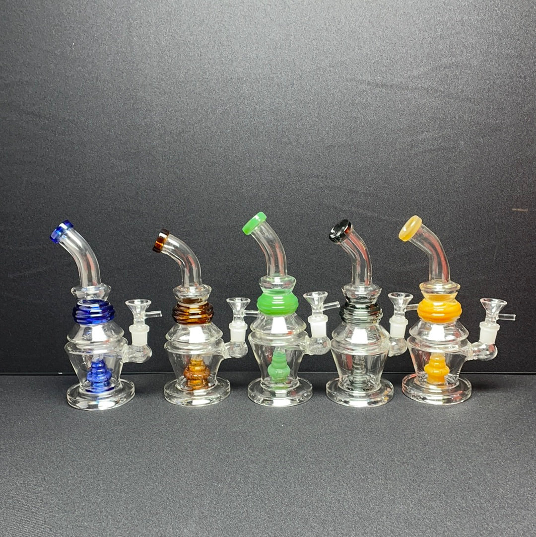 347 R1 10” oval shaped clear glass rig