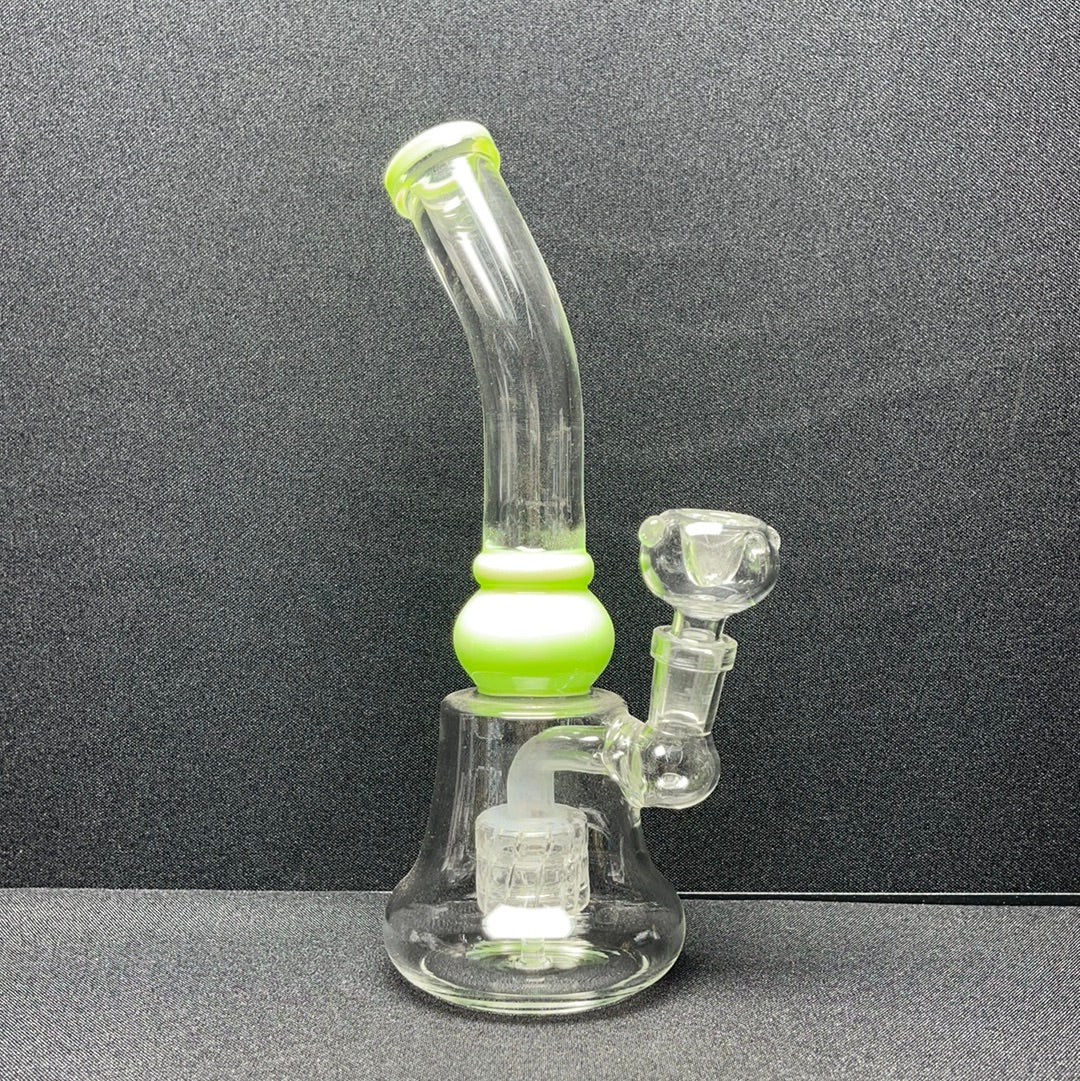 461RKQG12 8” color bent shower head dab rig