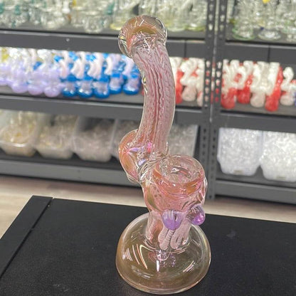 Gold color twisting marble bubbler - BU110 - RK Quality Glass