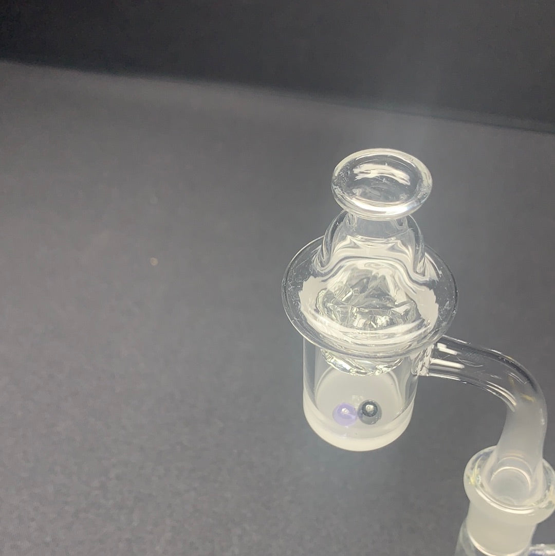 223 7RKQG frosted base pearl spin banger & carb cap set