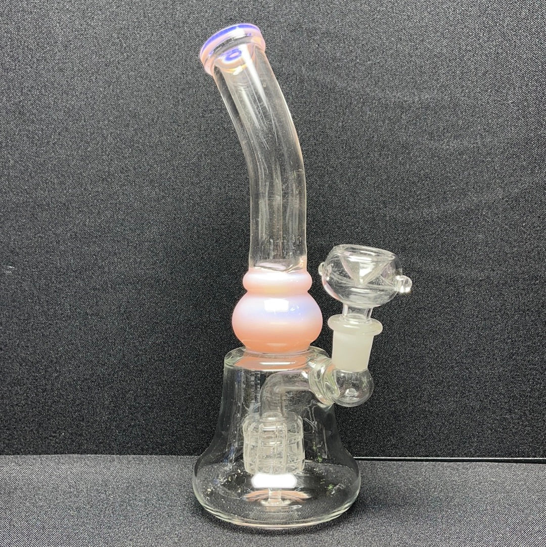 461RKQG12 8” color bent shower head dab rig