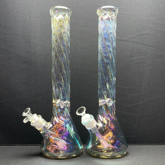 640 RKQG28 16” twisted matalic beaker bong