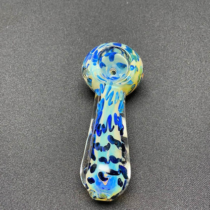 4” Blue dot hand pipe 125 gm - HP1001 - RK Quality Glass