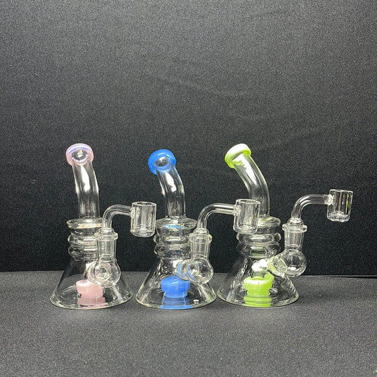 582 RKQG 10 6” shower head bent dab rig