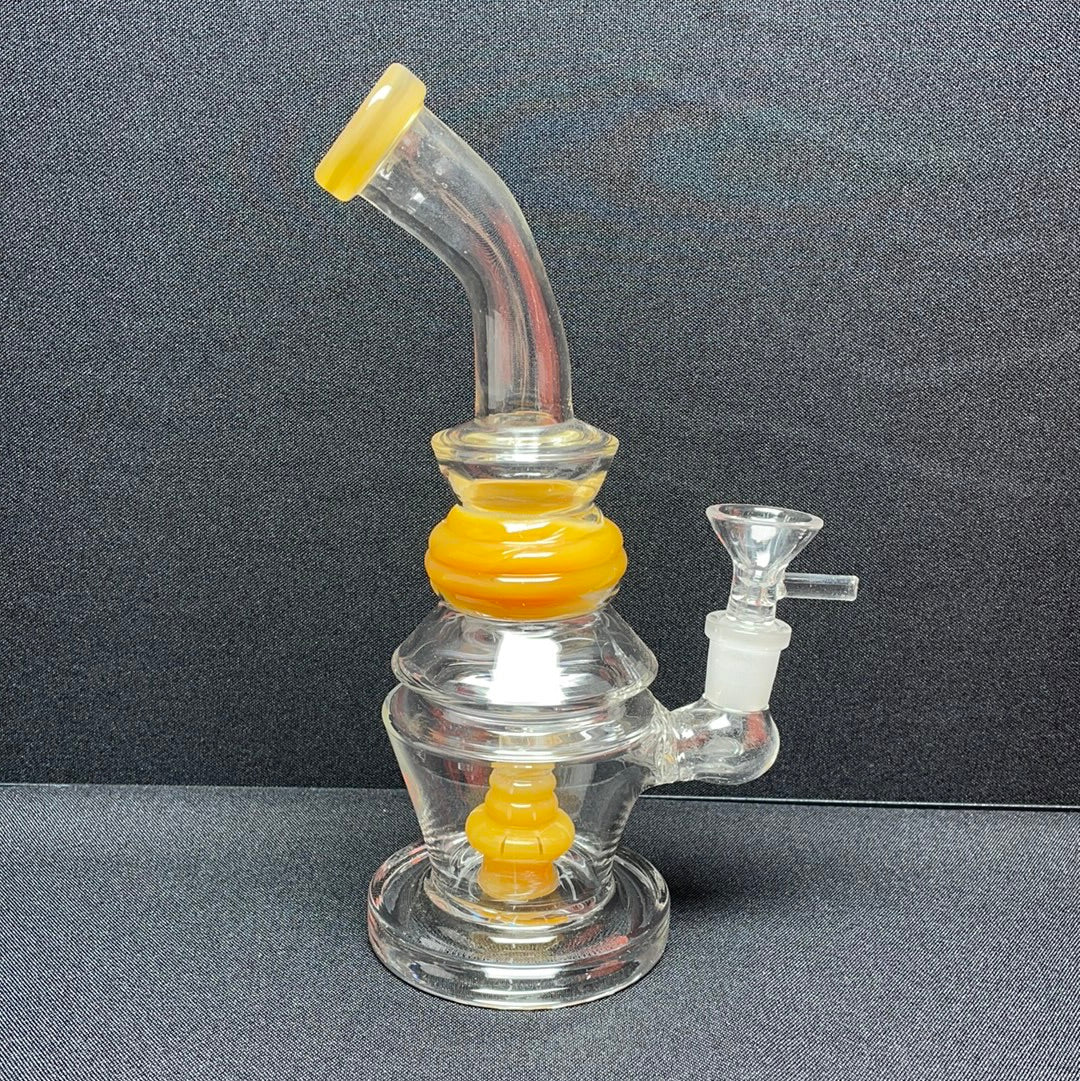 347 R1 10” oval shaped clear glass rig